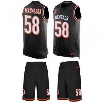 Nike Cincinnati Bengals #58 Rey Maualuga Black Team Color Men's Stitched NFL Limited Tank Top Suit Jersey