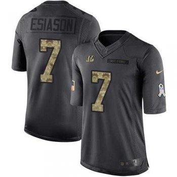 Nike Cincinnati Bengals #7 Boomer Esiason Black Men's Stitched NFL Limited 2016 Salute to Service Jersey