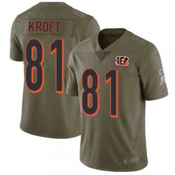 Nike Cincinnati Bengals #81 Tyler Kroft Olive Men's Stitched NFL Limited 2017 Salute To Service Jersey