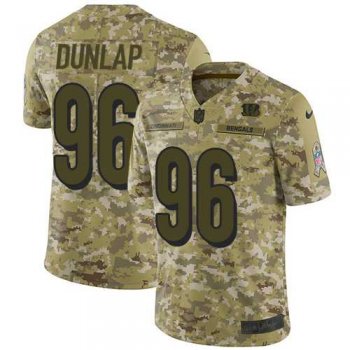 Nike Cincinnati Bengals #96 Carlos Dunlap Camo Men's Stitched NFL Limited 2018 Salute To Service Jersey