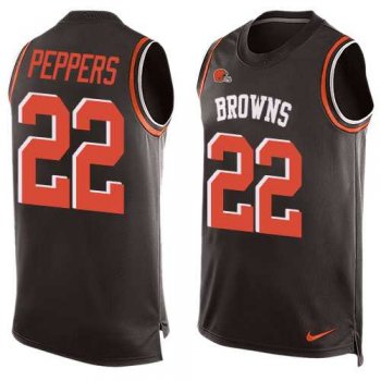 Nike Cleveland Browns #22 Jabrill Peppers Brown Team Color Men's Stitched NFL Limited Tank Top Jersey