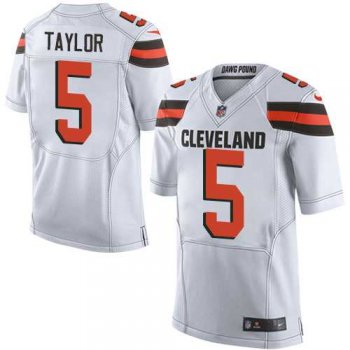 Nike Cleveland Browns #5 Tyrod Taylor White Men's Stitched NFL Elite Jersey