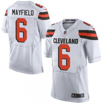 Nike Cleveland Browns #6 Baker Mayfield White Men's Stitched NFL Elite Jersey