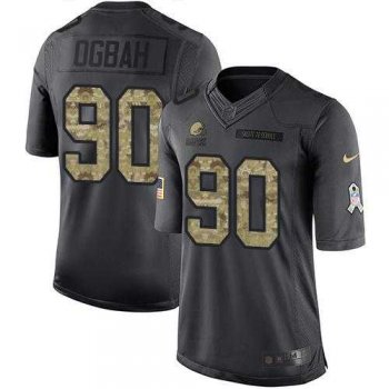 Nike Cleveland Browns #90 Emmanuel Ogbah Black Men's Stitched NFL Limited 2016 Salute to Service Jersey