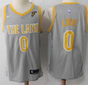 Nike Cleveland Cavaliers #0 Kevin Love Gray NBA Swingman City Edition Jersey