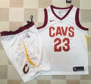 Nike Cleveland Cavaliers #23 LeBron James White A Set NBA Swingman Association Edition Jersey