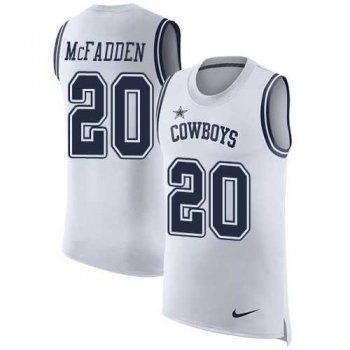 Nike Dallas Cowboys #20 Darren McFadden White Men's Stitched NFL Limited Rush Tank Top Jersey