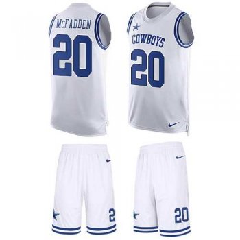 Nike Dallas Cowboys #20 Darren McFadden White Men's Stitched NFL Limited Tank Top Suit Jersey