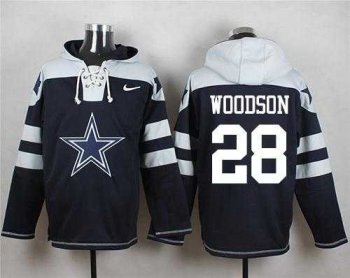 Nike Dallas Cowboys #28 Darren Woodson Navy Blue Player Pullover NFL Hoodie