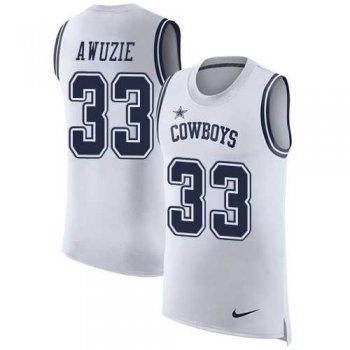 Nike Dallas Cowboys #33 Chidobe Awuzie White Men's Stitched NFL Limited Rush Tank Top Jersey