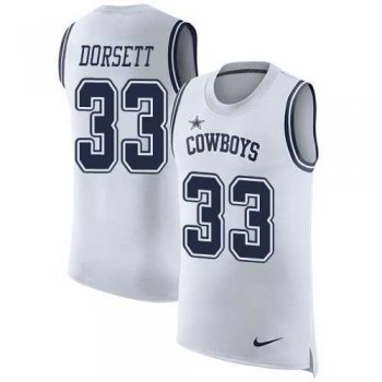 Nike Dallas Cowboys #33 Tony Dorsett White Men's Stitched NFL Limited Rush Tank Top Jersey