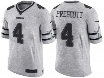 Nike Dallas Cowboys #4 Dak Prescott 2016 Gridiron Gray II Men's NFL Limited Jersey