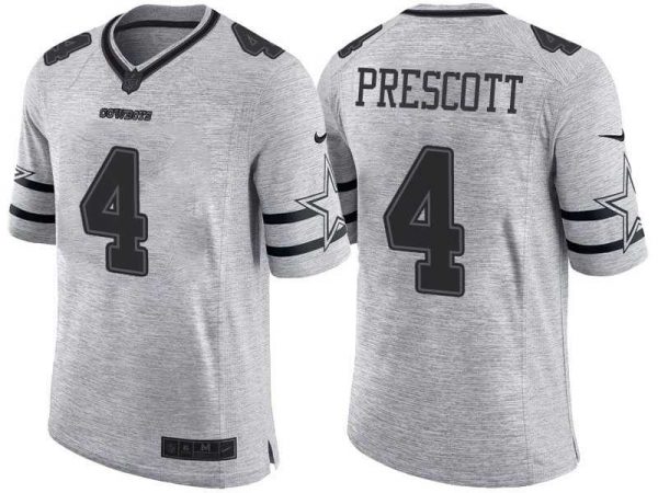 Nike Dallas Cowboys #4 Dak Prescott 2016 Gridiron Gray II Men's NFL Limited Jersey