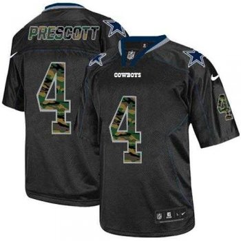 Nike Dallas Cowboys #4 Dak Prescott Black Men's Stitched NFL Elite Camo Fashion Jersey