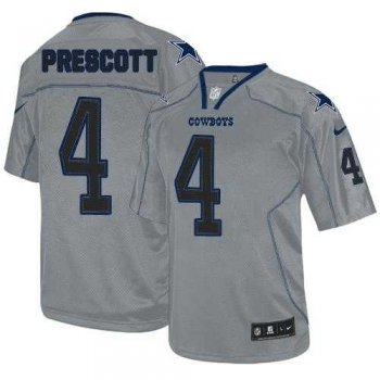 Nike Dallas Cowboys #4 Dak Prescott Lights Out Grey Men's Stitched NFL Elite Jersey