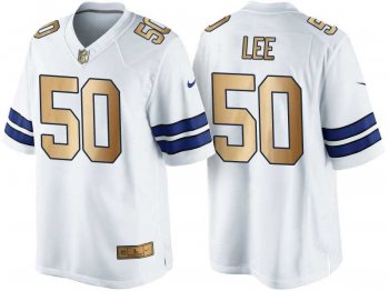 Nike Dallas Cowboys #50 Sean Lee White 2016 Christmas Gold Men's NFL Game Edition Jersey