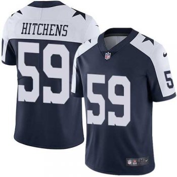 Nike Dallas Cowboys #59 Anthony Hitchens Navy Blue Thanksgiving Men's Stitched NFL Vapor Untouchable Limited Throwback Jersey