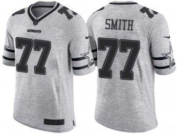 Nike Dallas Cowboys #77 Tyron Smith 2016 Gridiron Gray II Men's NFL Limited Jersey