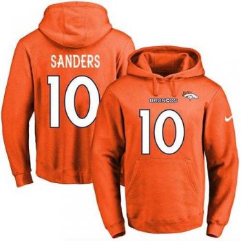 Nike Denver Broncos #10 Emmanuel Sanders Orange Name & Number Pullover NFL Hoodie