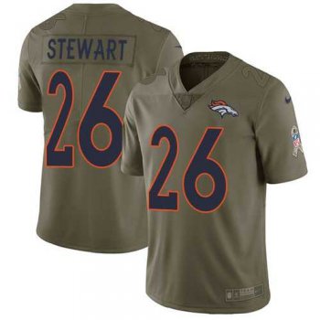 Nike Denver Broncos #26 Darian Stewart Olive Men's Stitched NFL Limited 2017 Salute to Service Jersey