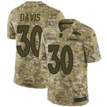 Nike Denver Broncos #30 Terrell Davis Camo Men's Stitched NFL Limited 2018 Salute To Service Jersey