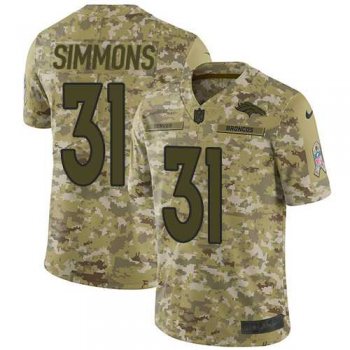 Nike Denver Broncos #31 Justin Simmons Camo Men's Stitched NFL Limited 2018 Salute To Service Jersey