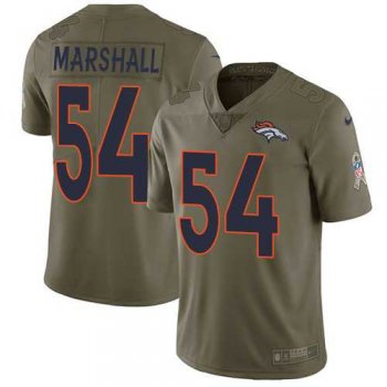 Nike Denver Broncos #54 Brandon Marshall Olive Men's Stitched NFL Limited 2017 Salute to Service Jersey