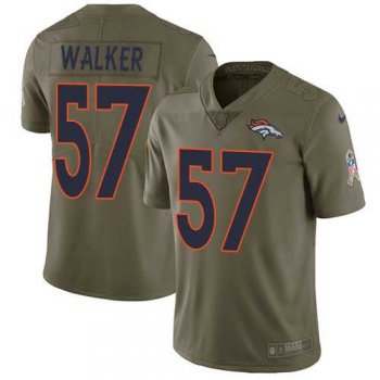 Nike Denver Broncos #57 Demarcus Walker Olive Men's Stitched NFL Limited 2017 Salute to Service Jersey