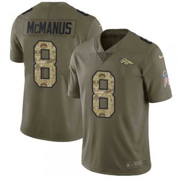 Nike Denver Broncos #8 Brandon McManus Olive Camo Men's Stitched NFL Limited 2017 Salute To Service Jersey