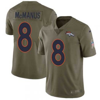 Nike Denver Broncos #8 Brandon McManus Olive Men's Stitched NFL Limited 2017 Salute to Service Jersey