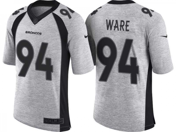 Nike Denver Broncos #94 DeMarcus Ware 2016 Gridiron Gray II Men's NFL Limited Jersey