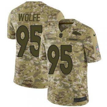 Nike Denver Broncos #95 Derek Wolfe Camo Men's Stitched NFL Limited 2018 Salute To Service Jersey