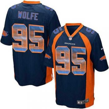 Nike Denver Broncos #95 Derek Wolfe Navy Blue Alternate Men's Stitched NFL Limited Strobe Jersey