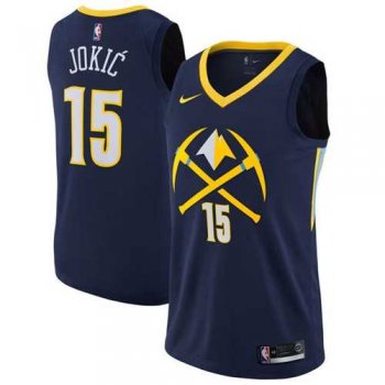 Nike Denver Nuggets #15 Nikola Jokic Navy NBA Swingman City Edition Jersey