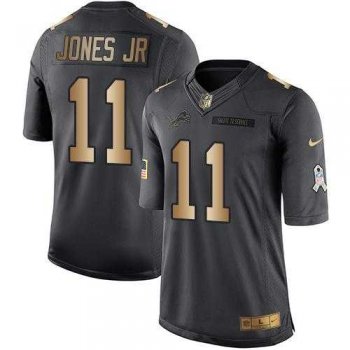 Nike Detroit Lions #11 Marvin Jones Jr Anthracite Men's Stitched NFL Limited Gold Salute To Service Jersey