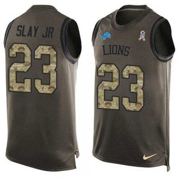 Nike Detroit Lions #23 Darius Slay JR Green Men's Stitched NFL Limited Salute To Service Tank Top Jersey