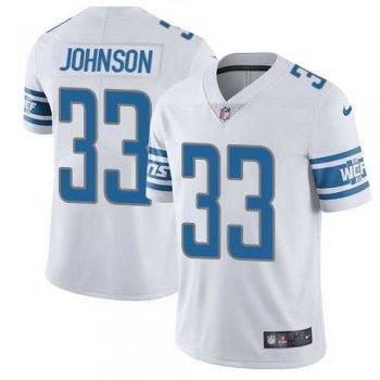 Nike Detroit Lions #33 Kerryon Johnson White Men's Stitched NFL Vapor Untouchable Limited Jersey