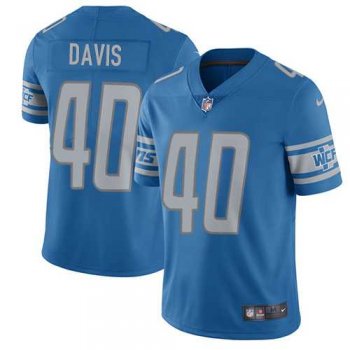 Nike Detroit Lions #40 Jarrad Davis Blue Team Color Men's Stitched NFL Elite Jersey