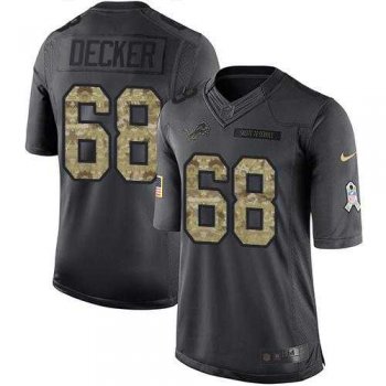 Nike Detroit Lions #68 Taylor Decker Black Men's Stitched NFL Limited 2016 Salute To Service Jersey