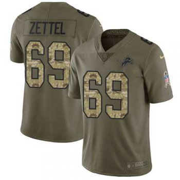 Nike Detroit Lions #69 Anthony Zettel Olive Camo Men's Stitched NFL Limited 2017 Salute To Service Jersey