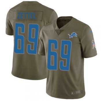 Nike Detroit Lions #69 Anthony Zettel Olive Men's Stitched NFL Limited 2017 Salute To Service Jersey