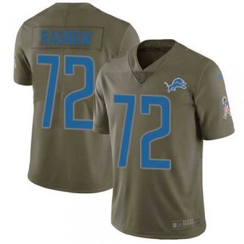 Nike Detroit Lions #72 Frank Ragnow Men's 2017 Salute to Service Olive Limited NFL Jersey