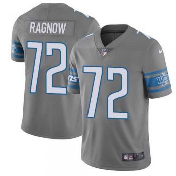 Nike Detroit Lions #72 Frank Ragnow Men's Rush Vapor Untouchable Steel Elite NFL Jersey