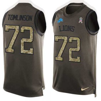 Nike Detroit Lions #72 Laken Tomlinson Green Men's Stitched NFL Limited Salute To Service Tank Top Jersey