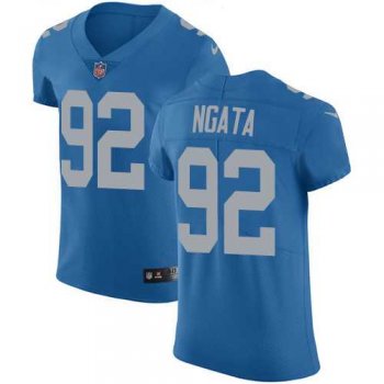 Nike Detroit Lions #92 Haloti Ngata Blue Throwback Men's Stitched NFL Vapor Untouchable Elite Jersey