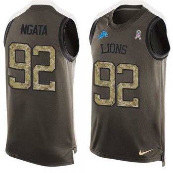 Nike Detroit Lions #92 Haloti Ngata Green Men's Stitched NFL Limited Salute To Service Tank Top Jersey