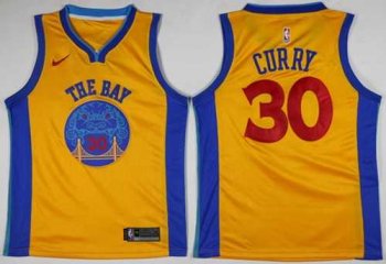 Nike Golden State Warriors #30 Stephen Curry Gold NBA Swingman City Edition Jersey