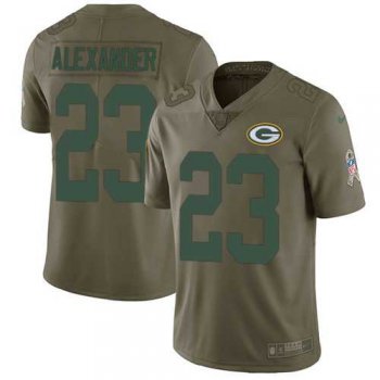 Nike Green Bay Packers #23 Jaire Alexander Olive Men's Stitched NFL Limited 2017 Salute To Service Jersey