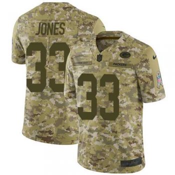 Nike Green Bay Packers #33 Aaron Jones Camo Men's Stitched NFL Limited 2018 Salute To Service Jersey