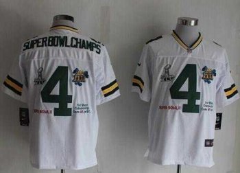 Nike Green Bay Packers #4 Superbowlchamps White Men's Stitched NFL Limited Jersey